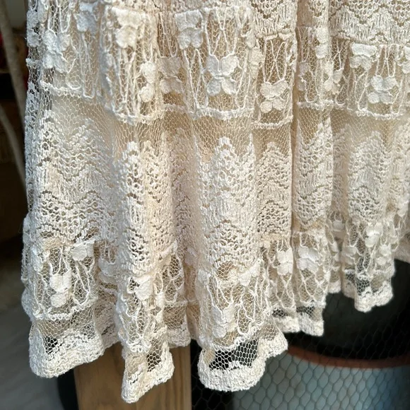 Multiples Cream Lace Tiered Maxi Skirt - Picture 5 of 11